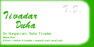 tivadar duha business card